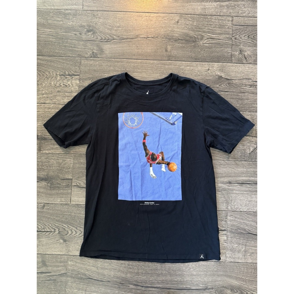 MICHAEL JORDAN Shirt Mens Large Black CHICAGO BULLS‎ Engineering for Flight Nike